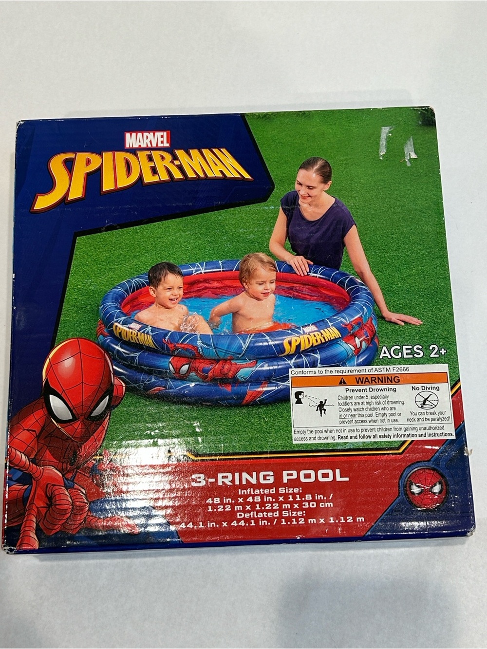 Marvel Spider-Man Inflatable Kids Pool - Blue/Red